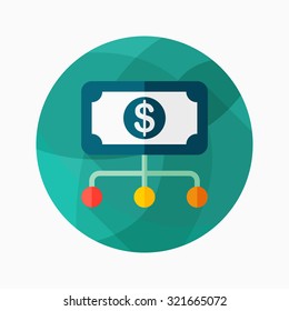 Financial network icon, vector illustration. Flat design style with long shadow,eps10