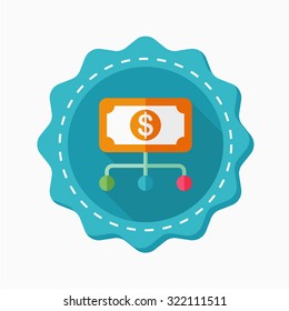 Financial network icon, vector illustration. Flat design style with long shadow,eps10