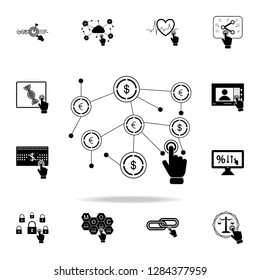 financial network on touch screen icon. Detailed set of digital touch icons. Premium graphic design. One of the collection icons for websites, web design, mobile app
