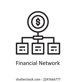 Financial Network Vector Outline Icon Design illustration. Product Management Symbol on White background EPS 10 File