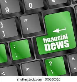 financial news button on computer keyboard key. vector illustration