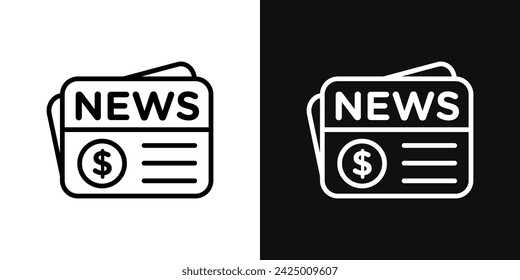 Financial News Icon Set. Vector Illustration
