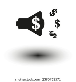 Financial news megaphone. Vector illustration. EPS 10.