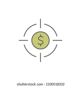 Financial Objective Icon in color icon, isolated on white background 