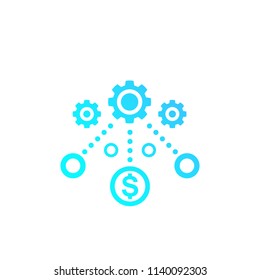 financial operations, financing vector icon with gradient on white