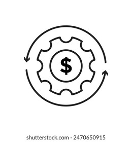 Financial Operations Icon for Money Management, Banking Processes, and Economic Activities