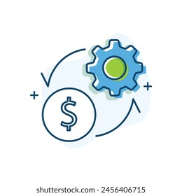 Financial Optimization Vector Icon Design Employing strategic financial management techniques to maximize efficiency, minimize costs, and enhance profitability across various aspects of business