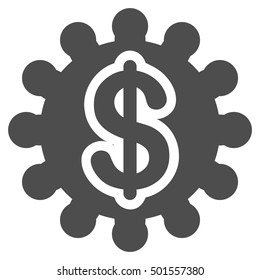 Financial Options Gear vector pictogram. Style is flat graphic symbol, gray color, white background.