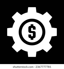 Financial Options vector icon. Style is flat symbol, white color, rounded angles, black background.