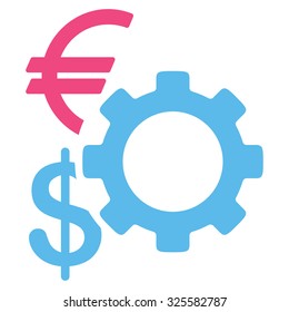 Financial Options vector icon. Style is bicolor flat symbol, pink and blue colors, rounded angles, white background.