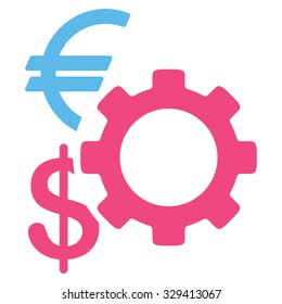 Financial Options vector icon. Style is bicolor flat symbol, pink and blue colors, rounded angles, white background.