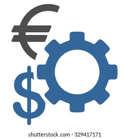 Financial Options vector icon. Style is bicolor flat symbol, cobalt and gray colors, rounded angles, white background.