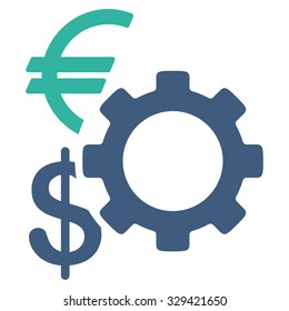 Financial Options vector icon. Style is bicolor flat symbol, cobalt and cyan colors, rounded angles, white background.