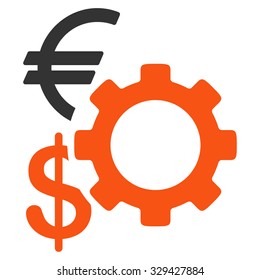 Financial Options vector icon. Style is bicolor flat symbol, orange and gray colors, rounded angles, white background.