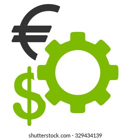 Financial Options vector icon. Style is bicolor flat symbol, eco green and gray colors, rounded angles, white background.