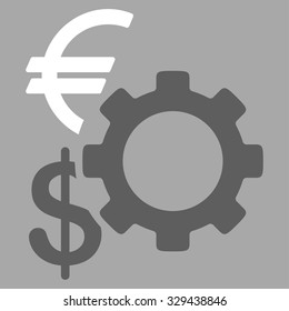 Financial Options vector icon. Style is bicolor flat symbol, dark gray and white colors, rounded angles, silver background.