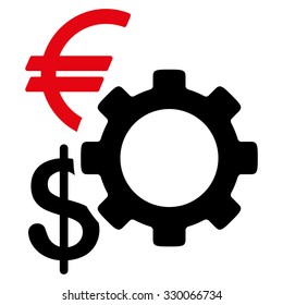 Financial Options vector icon. Style is bicolor flat symbol, intensive red and black colors, rounded angles, white background.