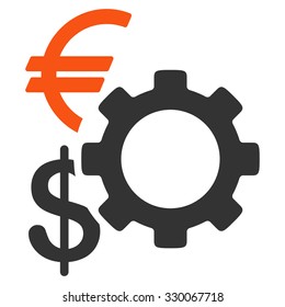 Financial Options vector icon. Style is bicolor flat symbol, orange and gray colors, rounded angles, white background.