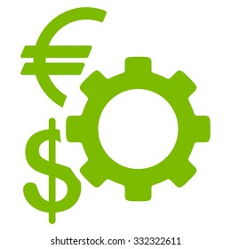 Financial Options vector icon. Style is flat symbol, eco green color, rounded angles, white background.