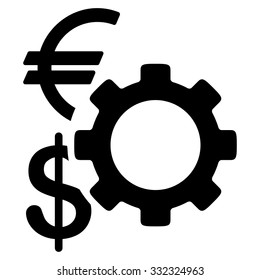 Financial Options vector icon. Style is flat symbol, black color, rounded angles, white background.