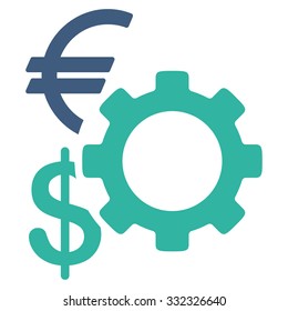Financial Options vector icon. Style is bicolor flat symbol, cobalt and cyan colors, rounded angles, white background.