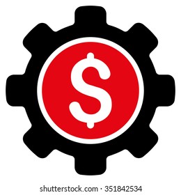Financial Options vector icon. Style is bicolor flat symbol, intensive red and black colors, rounded angles, white background.