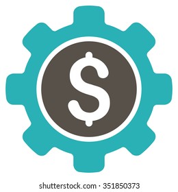 Financial Options vector icon. Style is bicolor flat symbol, grey and cyan colors, rounded angles, white background.