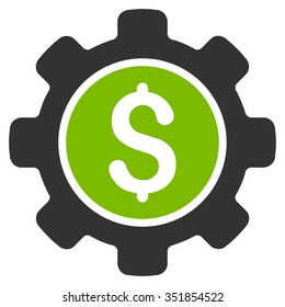 Financial Options vector icon. Style is bicolor flat symbol, eco green and gray colors, rounded angles, white background.