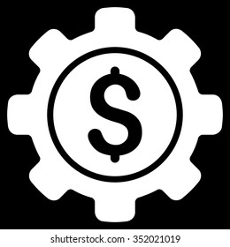 Financial Options vector icon. Style is flat symbol, white color, rounded angles, black background.