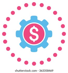 Financial Options vector icon. Style is bicolor flat circled symbol, pink and blue colors, rounded angles, white background.