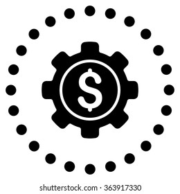 Financial Options vector icon. Style is flat circled symbol, black color, rounded angles, white background.