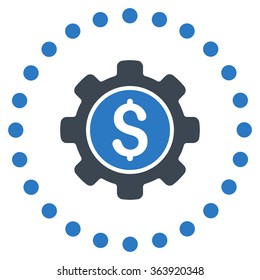 Financial Options vector icon. Style is bicolor flat circled symbol, smooth blue colors, rounded angles, white background.