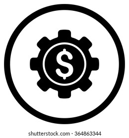Financial Options vector icon. Style is flat circled symbol, black color, rounded angles, white background.