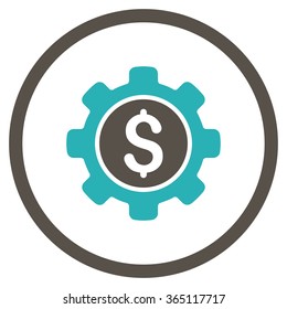 Financial Options vector icon. Style is bicolor flat circled symbol, grey and cyan colors, rounded angles, white background.