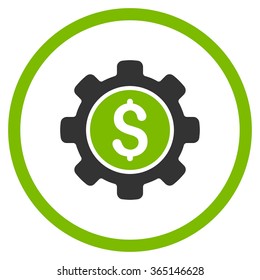 Financial Options vector icon. Style is bicolor flat circled symbol, eco green and gray colors, rounded angles, white background.