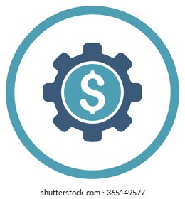 Financial Options vector icon. Style is bicolor flat circled symbol, cyan and blue colors, rounded angles, white background.