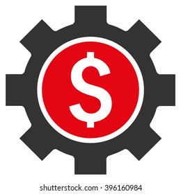 Financial Options vector icon. Style is flat symbol, red color, white background.