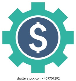 Financial Options vector icon. Style is bicolor flat symbol, cobalt and cyan colors, white background.