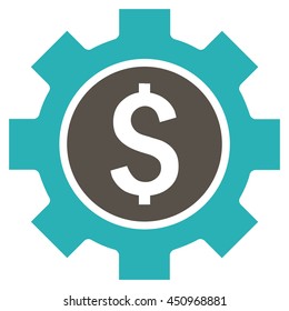 Financial Options vector icon. Style is bicolor flat symbol, grey and cyan colors, white background.