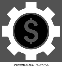 Financial Options vector icon. Style is bicolor flat symbol, black and white colors, gray background.