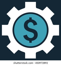 Financial Options vector icon. Style is bicolor flat symbol, blue and white colors, dark blue background.