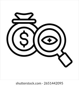 Financial Oversight Outline Icon Vector Illustration