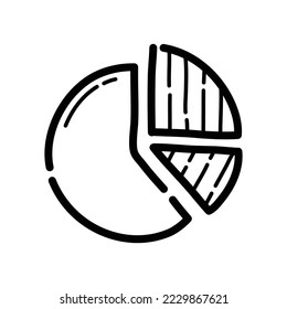 Financial part doodle icon. Hand drawn symbol. Vector illustration.