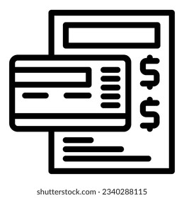 Financial payment icon outline vector. Contract loan. Credit tax