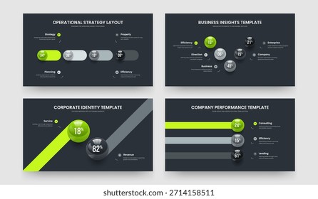 Rendimiento financiero 4 5 2 Colección de diseño de presentación de diapositivas de gráficos de 3 pasos. Crecimiento Mínimo Cuatro Cinco Dos Tres Opciones Gráfico Presentación Diseño Conjunto De Ilustraciones vectoriales.