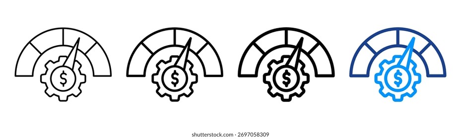 Financial Performance Icon Different Outline Collection Set