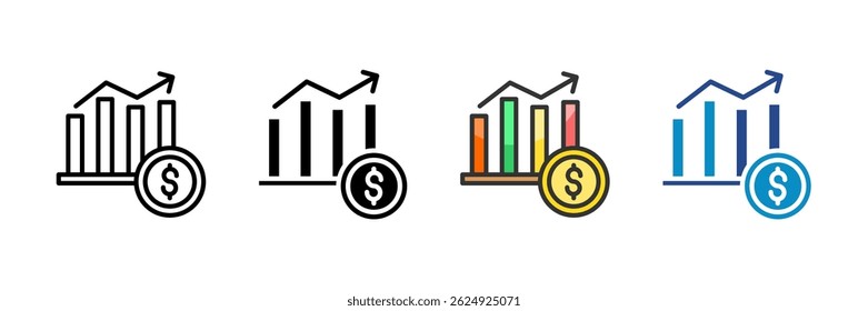 Financial Performance Icon Set Multiple Style Collection