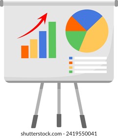 Tarjeta de gráfico circular financiero. Diseño Plano De Ilustración Vectorial Aislado En Fondo Transparente