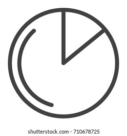 Financial pie chart line icon, outline vector sign, linear style pictogram isolated on white. Symbol, logo illustration. Editable stroke