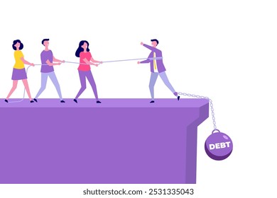 Financial pitfall, risk management, investment profit and loss concept. Vector illustration.